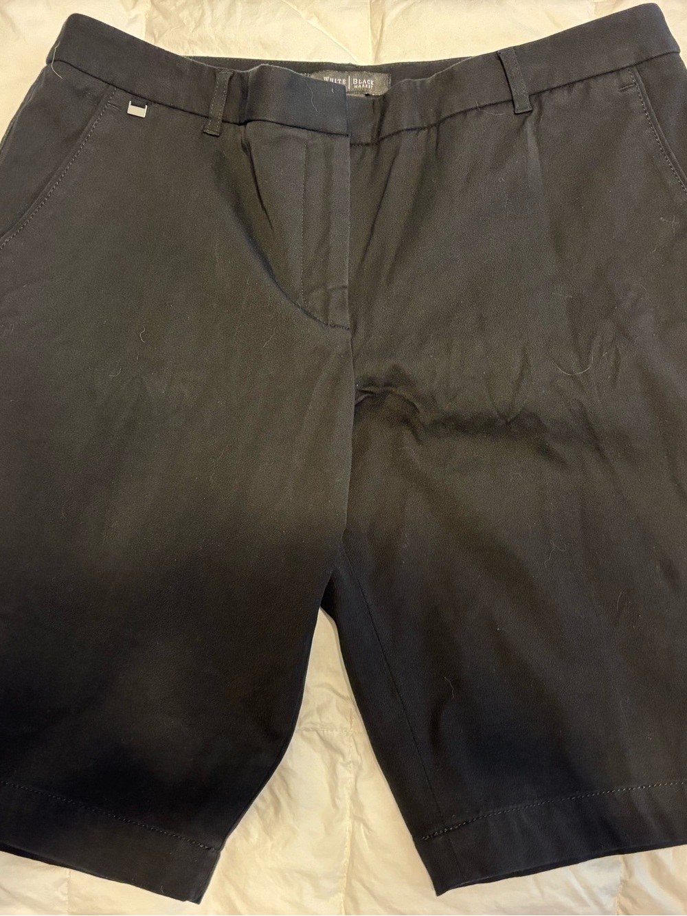 White House Black Market Women’s Black Flat-Front Chino Shorts